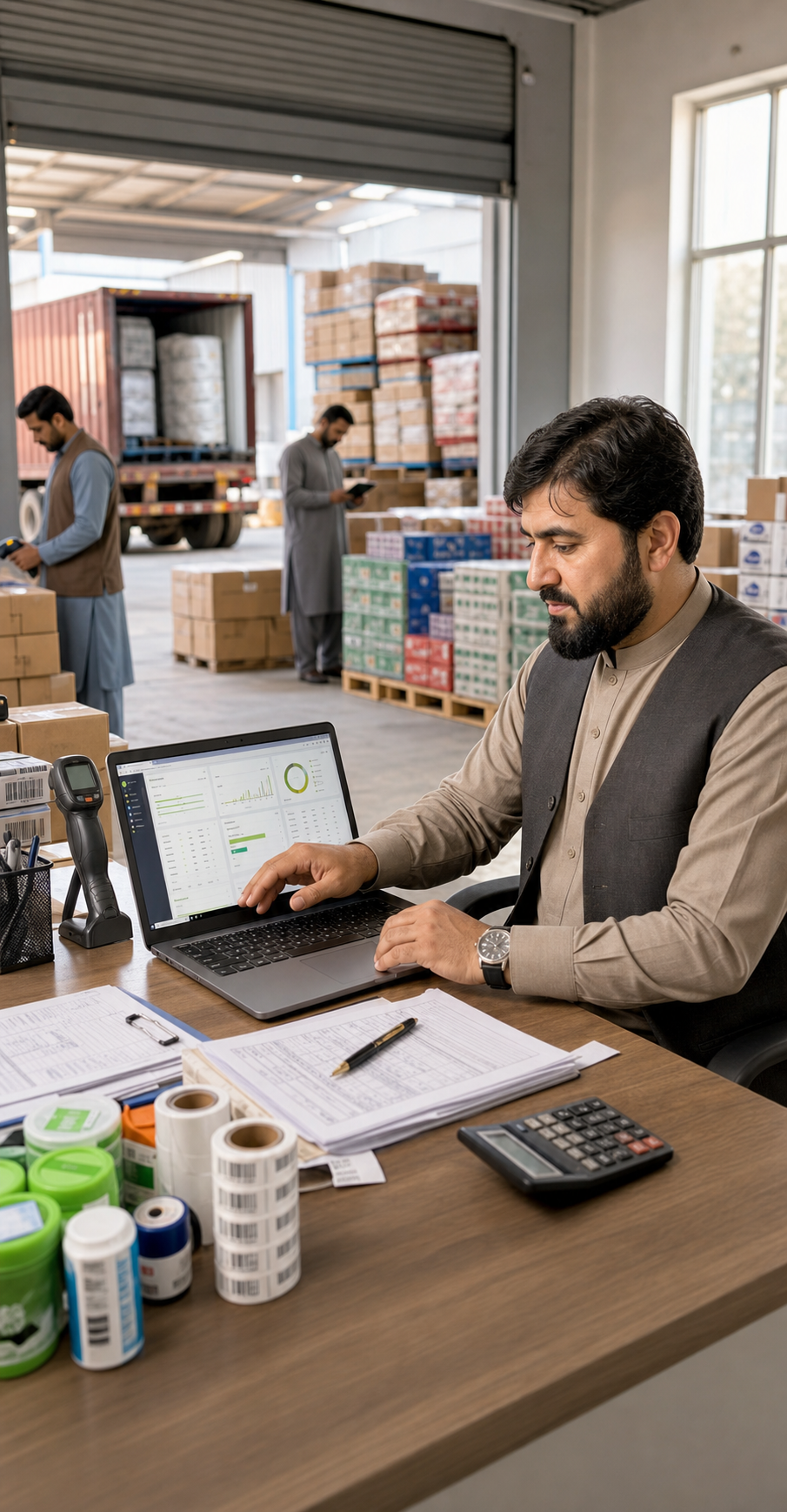 Afghan import trader using accounting software