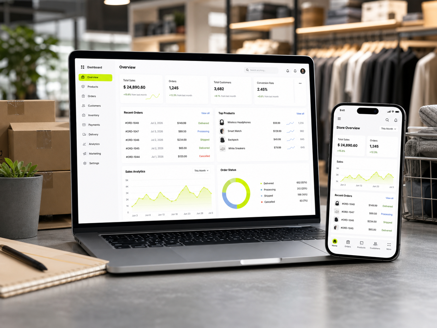 Online store management video preview